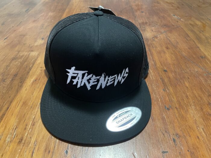 FAKE NEWS SNAPBACK TRUCKER CAP - BLACK ADJUSTABLE - Image 3